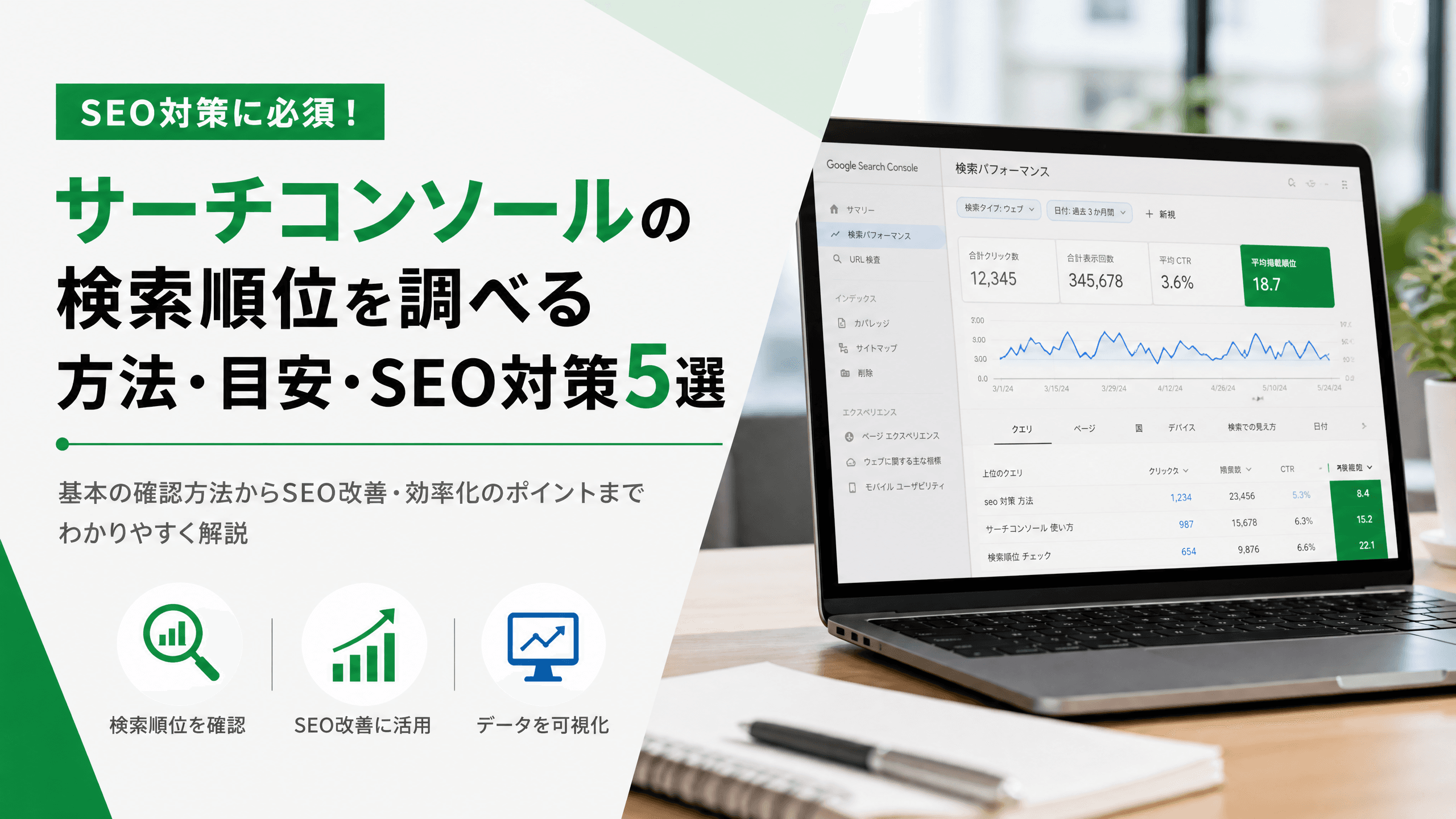 サーチコンソールの検索順位を調べる方法・目安・SEO対策5選