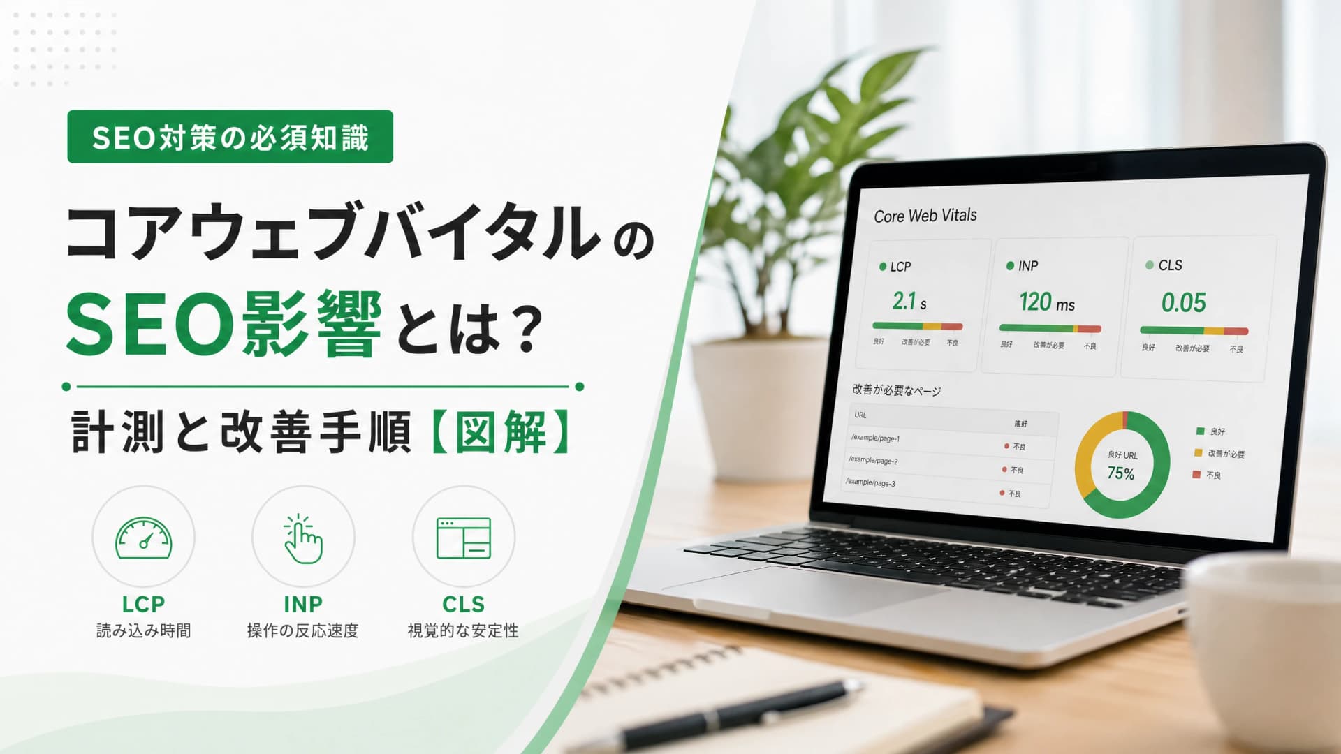 コアウェブバイタルのSEO影響とは？計測と改善手順【図解】