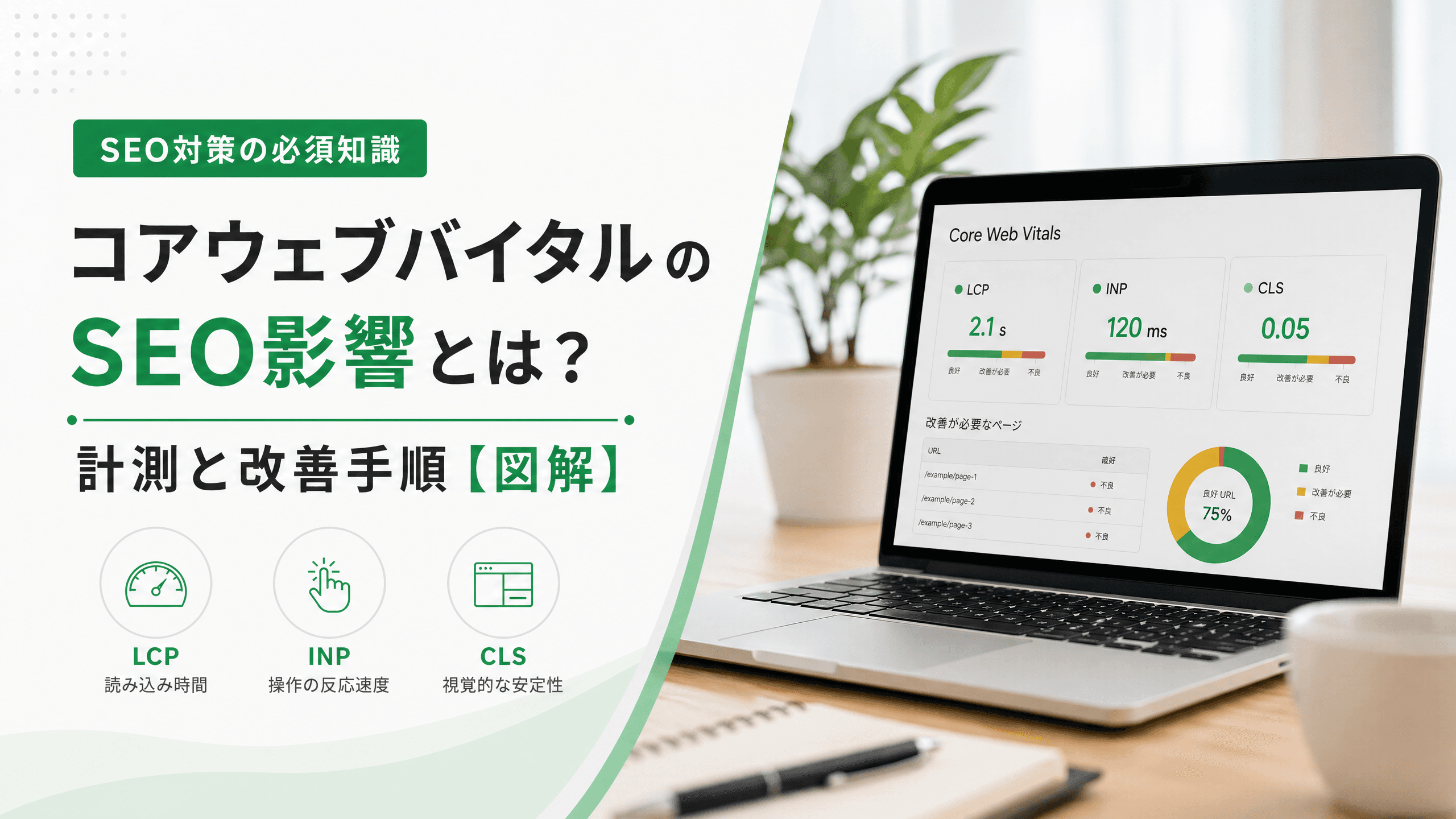 コアウェブバイタルのSEO影響とは？計測と改善手順【図解】